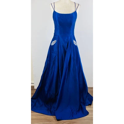 Blondie Nites Navy Blue Formal Prom Evening Dress w/ Pockets Women’s Size 3 NWT - Image 1 of 4