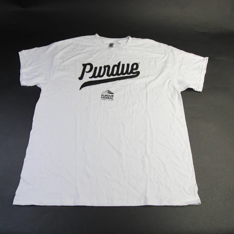Purdue Boilermakers Gildan Heavy Cotton Short Sleeve Shirt Men's White Used Cover