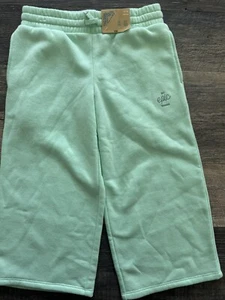 NEW Girl's ThereAbouts green Wide Cropped Sweatpants Joggers Sweat Small 7/8 - Picture 1 of 5