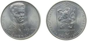 Czechoslovakia 1980 100 Korun Silver (.500) (Copper .400, Nickel .050, Zinc .... - Picture 1 of 1