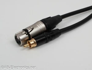 Neutrik F XLR/Rean RCA Black Band with Vandamme Cable 10 colours - Picture 1 of 11
