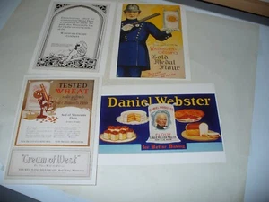 LOTE DE 4 POSTALES DE REPRODUCCIÓN DE ANUNCIOS DE HARINA VINTAGE E ICÓNICOS - Imagen 1 de 5