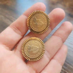 Vintage gold ceaser coin mens cuff links - Picture 1 of 2