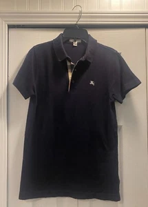 Polo Burberry Niños Niños Azul Marino Logotipo Nova Cheque Algodón 14Y 164CM - Imagen 1 de 6