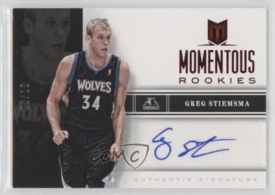 2012-13 Panini Momentum Momentous Rookies Red /10 Greg Stiemsma #41 Auto RC - Image 1 of 2
