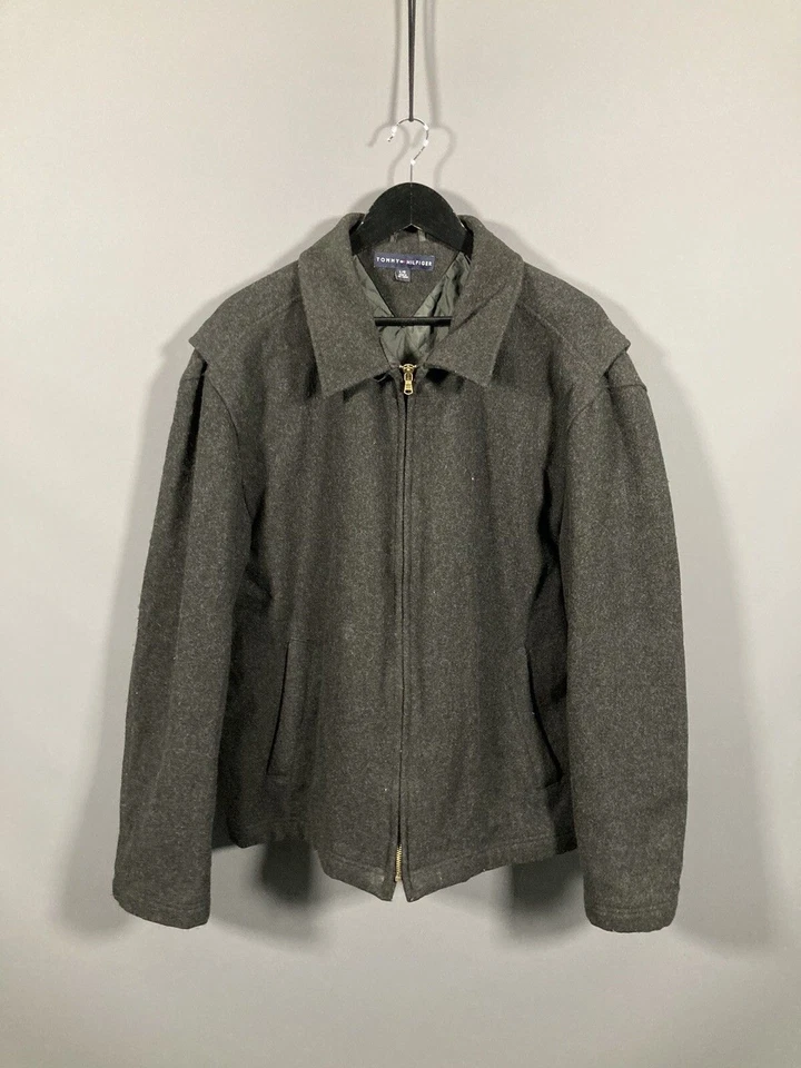 TOMMY HILFIGER WOOL BLEND Jacket - Large - Charcoal - Great Condition - Men’s - Image 1 of 4