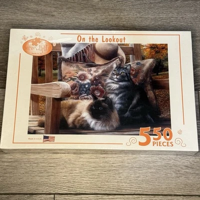 On The Lookout — тематическая кошачья головоломка — 550 шт., 18 X 24 дюйма, Serendipity — НОВАЯ - Изображение 1 из 3