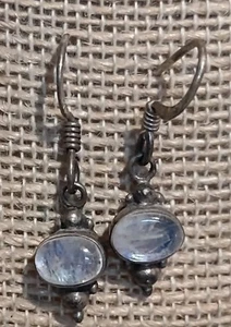 Sterling Silver Moonstone Dangle Earrings - Picture 1 of 1