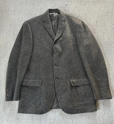 Vintage Polo Ralph Lauren Wool Grey Blazer, Coat, Made in Italy, 42/L - Image 1 of 4