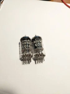 2 x PHILIPS  ECC83- 12AX7  Holland I65  grande O  getter  1961  stesso codice - Foto 1 di 11