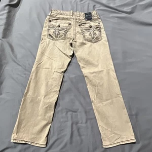 Rock Revival Pants Mens 34x30* Tan Khaki Travertine Straight Leg EP050-EJ1R - Picture 1 of 11