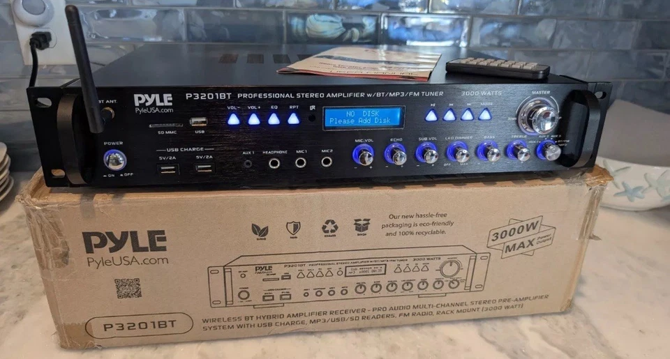 Pyle Multi Channel Bluetooth, MP3, FM, Pro Audio, 3000 Watt P3201BT - Image 1 of 2