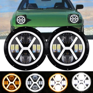 Faros LED redondos de 7" anillo de halo haz alto/lo para Mazda 90-97 Miata MX5 79-85 RX7 - Imagen 1 de 11