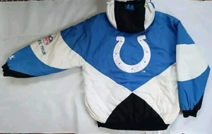 CHAQUETA DE INVIERNO CON CAPUCHA CREMALLERA COMPLETA INDIANAPOLIS COLTS LÍNEA PROFESIONAL ATLÉTICA LOGOTIPO DE COLECCIÓN L - Imagen 1 de 10