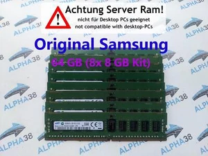 RAM pour serveur Samsung 64 Go (8 x 8 Go) RDIMM DDR4-2133 Dell Precision T5810 XL - Photo 1/1
