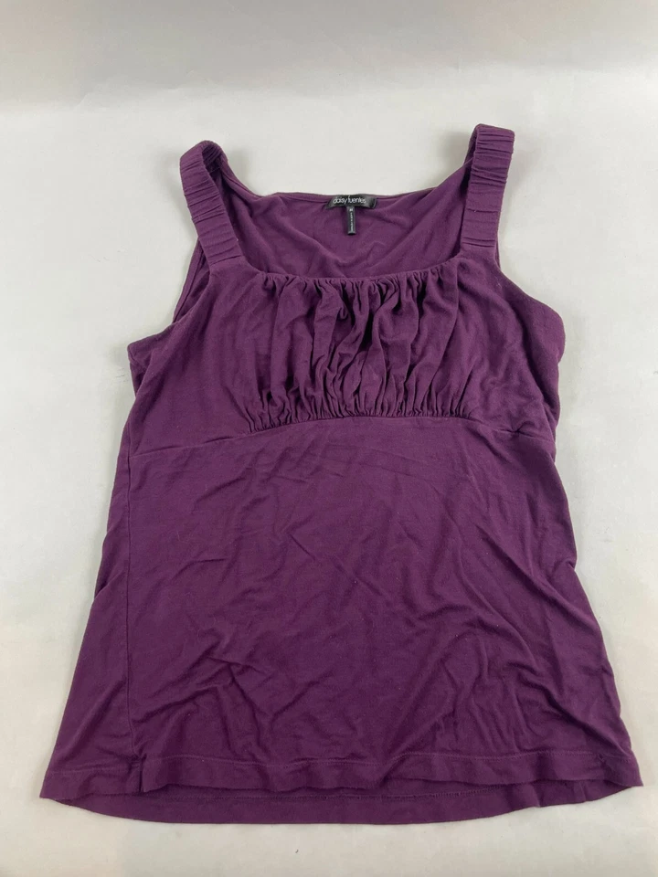 Camiseta sin mangas Daisy Fuentes para mujer talla mediana púrpura sin mangas cuello cuadrado Foto 1 de 4