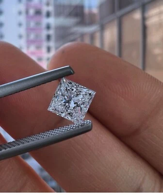 Loose Lab Grown CVD Diamond 1.10Ct Princess D Color IF CLARITY Certified diamond - Image 1 of 3