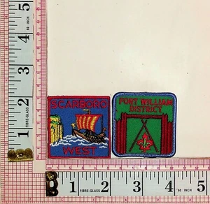 Scouts Scarboro West & Fort William District Jacket Vest Patches Crests Badges - Picture 1 of 1