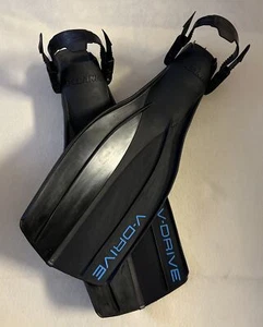 Oceanic V Drive Open Heel Fins, Blue/Black X-Large Rare - Picture 1 of 6