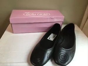 BELLA GIOIA BLACK BALLET SLIP ON SHOE SZ 7 - Picture 1 of 4