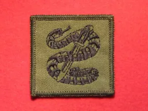 ROYAL AIR FORCE RAF 15 SQUADRON TRF BADGE BLACK SNAKE ON GREEN - Picture 1 of 1