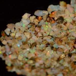 300 kt natürlicher äthiopischer Opal unpoliert Welo Opal grob Großpackung Posten 1-3 mm ca. - Bild 1 von 17