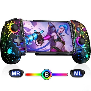 Wireless Phone Mobile Game Controller for iPhone/Android/iOS,Hall Joystick+RGB - Picture 1 of 27