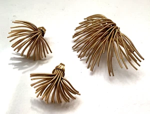 Vintage signiertes WInard Pin & Ohrring Set Modernist 1/20 12K GF Mid Century Brutalist - Bild 1 von 24