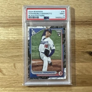 2024 Bowman Yoshinobu Yamamoto Black Pattern /15 (RC) PSA 9 Dodgers SSP - Picture 1 of 4