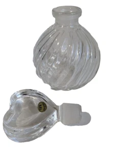 CRYSTAL Flacon Perfume Bottle w/ Glass Top Dauber 18% Crystal 6” Tall - Picture 1 of 9