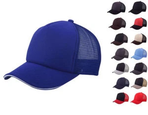 Baseballkappen Mützen 5 Panel Mesh Sandwich Bill einfarbig zweifarbig Trucker  - Bild 1 von 28