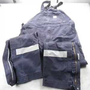 Carhartt FR Duck Bib Overall Men 44x33 Blue Flame-Resistant Unlined 42x36 TAG - Picture 1 of 15