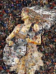 Póster collage de arte impresión de Taylor Swift hecho de álbumes clásicos de música rock pop - Imagen 1 de 9
