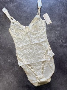 Ivory Ladies Panache Floral Lace & Satin Teddy Bodysuit - Sizes 32B upto 36B - Picture 1 of 9