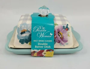 The Pioneer Woman Double Butter Dish, Sweet Romance Blossoms Pattern, NEW HTF - Picture 1 of 8