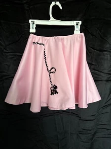 Girls, SO, pink poodle 50’s style skirt with dog appliqué, size 7/8 - Picture 1 of 5