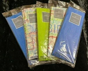 lot of 5 packages Hallmark tissue paper blue green colorful Happy Birthday - Picture 1 of 3