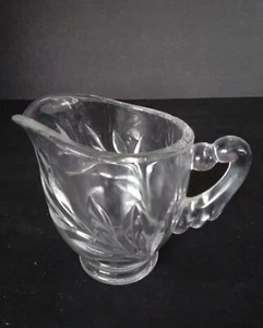 Old Vintage Willow Clear by Indiana Glass Milk Creamer Leaf Design Pressed Clear - Picture 1 of 5