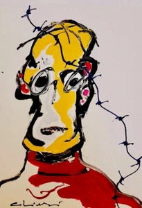 Giorgio CHIESI,volto,arte moderna contemporanea,cartone,tecnica mista - Bild 1 von 1