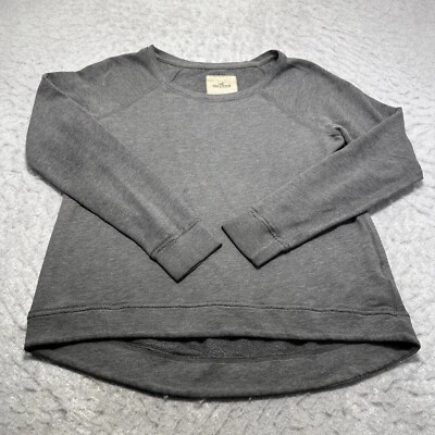 Hollister Terry Sweater Gray Round Neck Relaxed Fit Womens Size Large L - Image 1 of 4