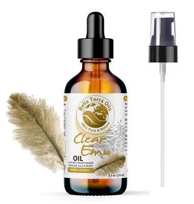 BELLA TERRA OILS Pure Clear Emu Oil for Skin Hair Nails Deep Moisturizer Anti-Aging Natural