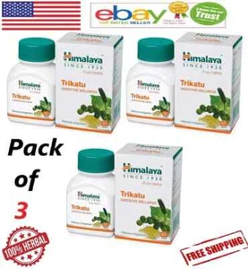 Himalaya Trikatu 60 Tablets x3 | Herbal Digestive Aid | Natural Wellness | - Picture 1 of 7
