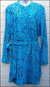 BNWT ONLY shirt dress blue animal print knee length dress size 10 UK/38 EU - Picture 1 of 5