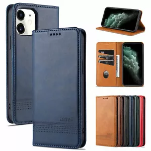 Leather Flip Card Wallet Phone Case For iPhone 11 12 13 Pro Max XR XS 8 7 6 SE - Picture 1 of 36