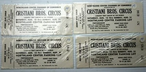 Block 4 Northland Shopping Cntr 1960 Christiani Bros. ZIRKUS Kindertickets - Bild 1 von 1