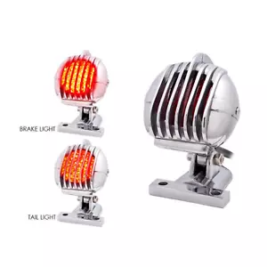 Parrilla Cromada Motocicleta LED Parada de Freno Luz Trasera Retro Café Racer Proyecto Personalizado - Imagen 1 de 4