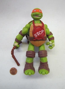 Teenage Mutant Ninja Turtles TMNT Action Figure Stop Sign Michelangelo 6" Tall - Picture 1 of 3