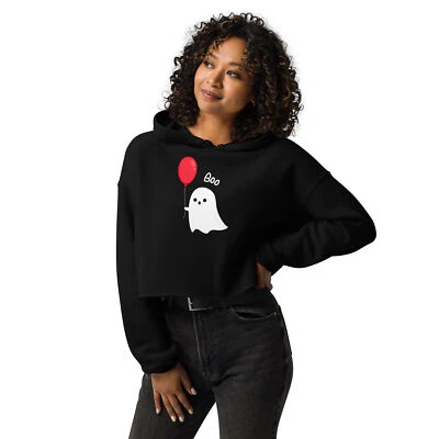 Balloon Boo Ghost Crop Hoodie - Image 1 of 2
