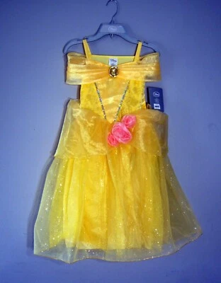Vestido Campana Princesa La Bella y la Bestia Disney Niñas Talla 5-6 Luces Intermitentes NUEVO Foto 1 de 4