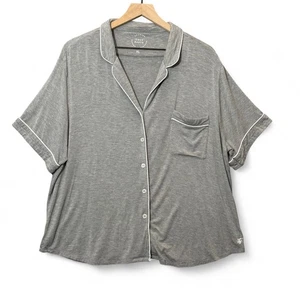 COZY EARTH Bambú Elastizado Tejido Manga Corta Pijama Top Gris Ropa de Salón Mujeres XL - Imagen 1 de 7